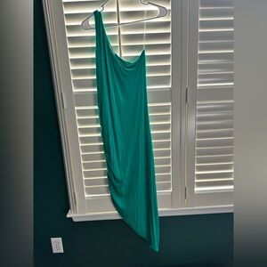 Entro Teal One Shoulder Dress